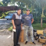 Pastor Josue Rodriguez Legra, President of the Baptist Convention of Cuba receiving shipment transported by Samuel our ministry coordinator.